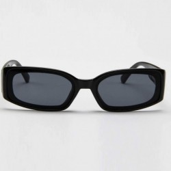 Square Women Narrow Oval Sunglasses Square Frame Shades Sports UV400 SunGlasses Goggles Eyeglasses - Black - CY18U8ZIO8Z $10.14