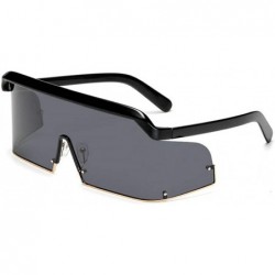 Oversized Vintage Oversized Windproof Sunglasses Polarized - Black - C418XL770L6 $29.91