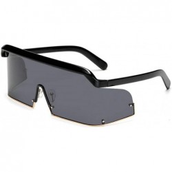 Oversized Vintage Oversized Windproof Sunglasses Polarized - Black - C418XL770L6 $15.14