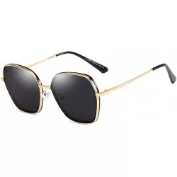 Round Unisex Sunglasses Retro Black Drive Holiday Round Polarized UV400 - Black - CW18R4WEK73 $23.76