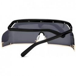 Oversized Vintage Oversized Windproof Sunglasses Polarized - Black - C418XL770L6 $30.27