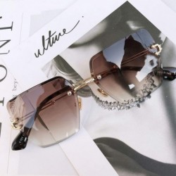 Square 2018 New Oversized Sunglasses Women Square Mirrored Glasses Fashion Female Designer Sol UV400 - C04 - CB199COIQ3S $27.12