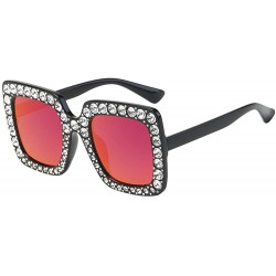 Sport Glasses- Womens Fashion Artificial Diamond Cat Ear Quadrate Metal Frame Brand Classic - 8131f - CQ18RS6LQKH $23.79