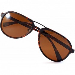 Sport Unisex Double Bridge Polarized Sunglasses - Brown/ Brown Smoke - C01858MXQCO $23.86
