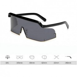 Oversized Vintage Oversized Windproof Sunglasses Polarized - Black - C418XL770L6 $30.27