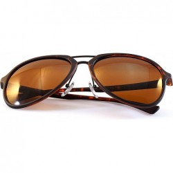 Sport Unisex Double Bridge Polarized Sunglasses - Brown/ Brown Smoke - C01858MXQCO $11.47
