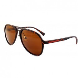 Sport Unisex Double Bridge Polarized Sunglasses - Brown/ Brown Smoke - C01858MXQCO $11.47