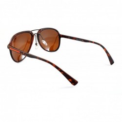 Sport Unisex Double Bridge Polarized Sunglasses - Brown/ Brown Smoke - C01858MXQCO $11.47