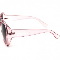 Butterfly Womens Mod Designer Fashion Butterfly Plastic Sunglasses - Pink Smoke - CU19996DZGE $9.27