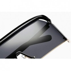 Oversized Vintage Oversized Windproof Sunglasses Polarized - Black - C418XL770L6 $30.27