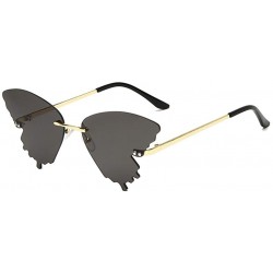 Butterfly Butterfly Sunglasses for Women/Men Oversized Rimless Eyewear Luxury Trending Cat Eye Sun Glasses Streetwear UV400 -...