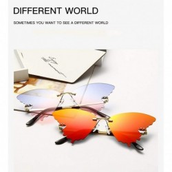 Butterfly Butterfly Sunglasses for Women/Men Oversized Rimless Eyewear Luxury Trending Cat Eye Sun Glasses Streetwear UV400 -...