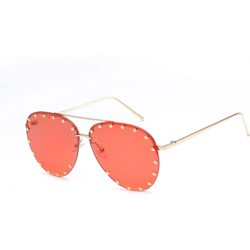 Aviator Classic Aviator Mirrored Flat Lens Colorful HD Locomotive Sunglasses For Women New2019 - CU18UD5HLGW $47.54