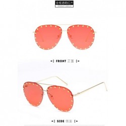 Aviator Classic Aviator Mirrored Flat Lens Colorful HD Locomotive Sunglasses For Women New2019 - CU18UD5HLGW $47.54