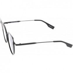 Cat Eye Oversize Metal Cutout Frame Arrow Accent Flat Lens Cat Eye Sunglasses 57mm - Black-black / Smoke - C112NRWQ5JG $9.08