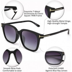 Square Retro Square Sunglasses TR90 Frame Men Women Polarized Sunglasses Boyfriend Style B2599 - Gradient Grey - CW198HGOTEZ ...