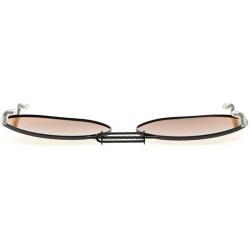 Wrap Metal Frame Rim Polarized Lens Clip On Sunglasses 2"x1 5/16" - Brown - CU184OY7XQU $14.08