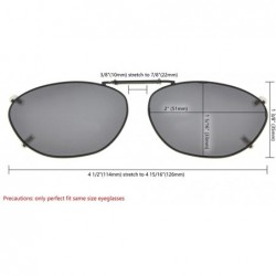 Wrap Metal Frame Rim Polarized Lens Clip On Sunglasses 2"x1 5/16" - Brown - CU184OY7XQU $14.08