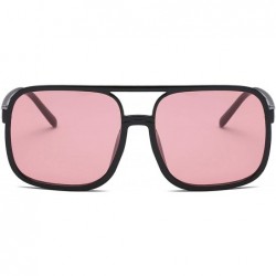 Goggle 2018 Women Oversized Aviation Square Sunglasses Diamond Fashion Black Red Sun Glasses - Jh15977 C5 - CR197Y6A6S0 $17.31