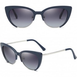 Rimless Polarized Cateye Sunglasses Fashion - Blue - CR18T4LOAWZ $15.49