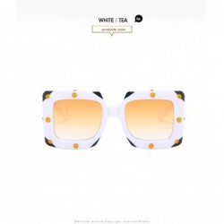 Square Oversize Square Sunglasses Women Rhinestone Luxury Brand Designer Sun Glasses Mirror Coating Women Shades - C318RHW3XT...