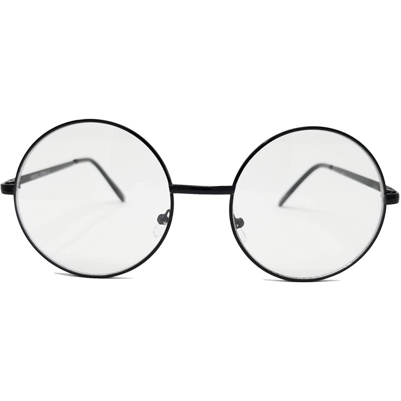 Round Retro Hippie Round Lennon style Color lens IL1014 - Black/ Clear - C618L7TG3Y0 $14.59