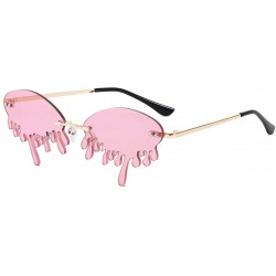 Square Fashion Sunglasses Women Men Rimless Tears Shape Street Eyeglasses Shades - C - CM190OMHLXW $7.81