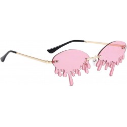 Square Fashion Sunglasses Women Men Rimless Tears Shape Street Eyeglasses Shades - C - CM190OMHLXW $7.81