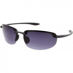 Sport Mens Rimless Bifocal Reading Sunglasses Sports Wrap Reader Glasses - Black - C5183QAH4HH $21.54