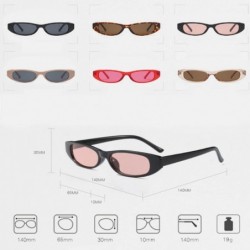 Goggle Vintage Small Sunglasses Fashion Narrow Oval Frame eyewea for neutral - Khaki - CN18DTSCKXT $10.68