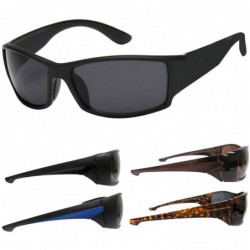 Sport 2X Mens Sunglasses Fashion Rectangular Gangster Shades Smokey Lens Biker Driving - CF18EY88ZG8 $15.62