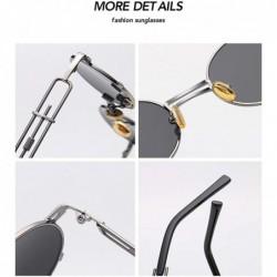 Oval Retro Steampunk sunglasses metal Round sunglasses for men women portection eyes Vintage sunglasses - 2 - CC18AU290QL $14.74