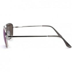 Rectangular Mens Air Force Rectangle Mirror Lens Racer Pilots Sunglasses - Silver Teal Mirror - C01977EN44N $13.59