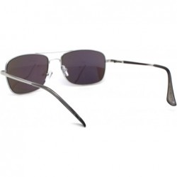 Rectangular Mens Air Force Rectangle Mirror Lens Racer Pilots Sunglasses - Silver Teal Mirror - C01977EN44N $13.59