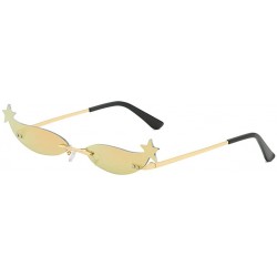 Rimless UV Protection Sunglasses for Women Men Rimless frame Cat-Eye Shaped Acrylic Lens Plastic Frame Sunglass - F - C519038...