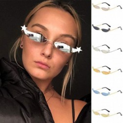 Rimless UV Protection Sunglasses for Women Men Rimless frame Cat-Eye Shaped Acrylic Lens Plastic Frame Sunglass - F - C519038...