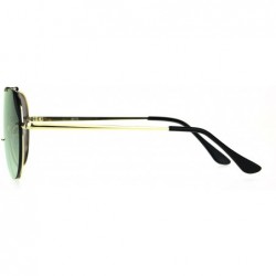 Shield Luxury Shield Flat Top Pilots Rimless Retro Metal Rim Sunglasses - Pink Mirror - CD188IO2850 $16.45