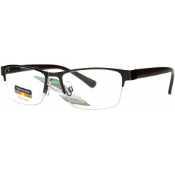 Rimless Mens Half Metal Rim Rectangular Multi 3 Power Focus Progressive Reading Glasses - Copper - CE1822OHOO5 $13.58