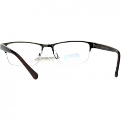 Rimless Mens Half Metal Rim Rectangular Multi 3 Power Focus Progressive Reading Glasses - Copper - CE1822OHOO5 $13.58