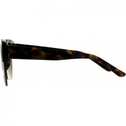 Oversized Giselle Womens Sunglasses Half Rim Bold Top Cropped Bottom Lens UV 400 - Brown Tortoise - CQ18D4KDNAM $10.66