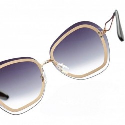 Rimless Fashion Women's Irregularity Frame Sunglasses Shades Acetate Frame UV Glasses Colorful Sunglasses - A - CI18TQXZY7I $...