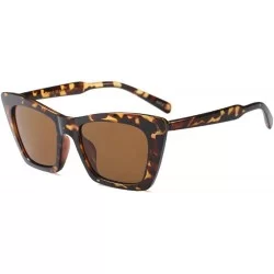 Square fashion hot Large frame square European and American star models unisex sunglasses - Leopard - CF18ET0O9U7 $20.48