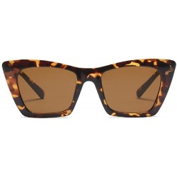 Square fashion hot Large frame square European and American star models unisex sunglasses - Leopard - CF18ET0O9U7 $13.38
