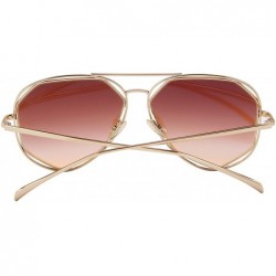 Round Fashion Women Brand Designer Coating Mirror Lens Summer Sunglasses S8492 - Blue - CX12HH8SDCV $8.19