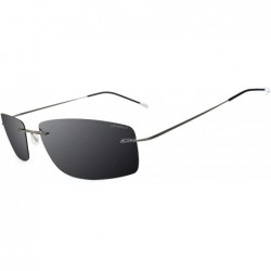 Sport Ultra Lightweight Rimless Titanium Sunglasses for Men Women Fashion Polarized UV Protection Driving Shades - CD18NW55GI...