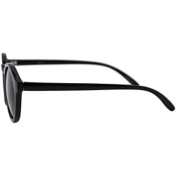 Round Unisex Round Vintage Sunglasses P2419A - Black - C417YQUDW5R $9.22