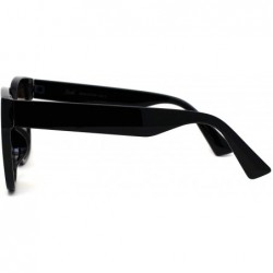 Oversized Womens Mod 90s Rounded Horn Rim Oversize Sunglasses - Black Brown - CF196WT65YK $8.74