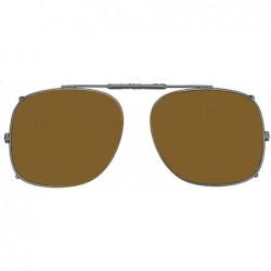 Square Visionaries Polarized Clip on Sunglasses - Square - Gun Frame - 58 x 49 Eye - CJ12MA2R6EI $34.77