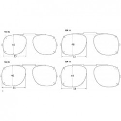 Square Visionaries Polarized Clip on Sunglasses - Square - Gun Frame - 58 x 49 Eye - CJ12MA2R6EI $34.77