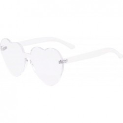 Aviator Rimless Sunglasses Heart Transparent One Piece Colorful Glasses - Transparent Heart - CD1883HH0QR $12.70